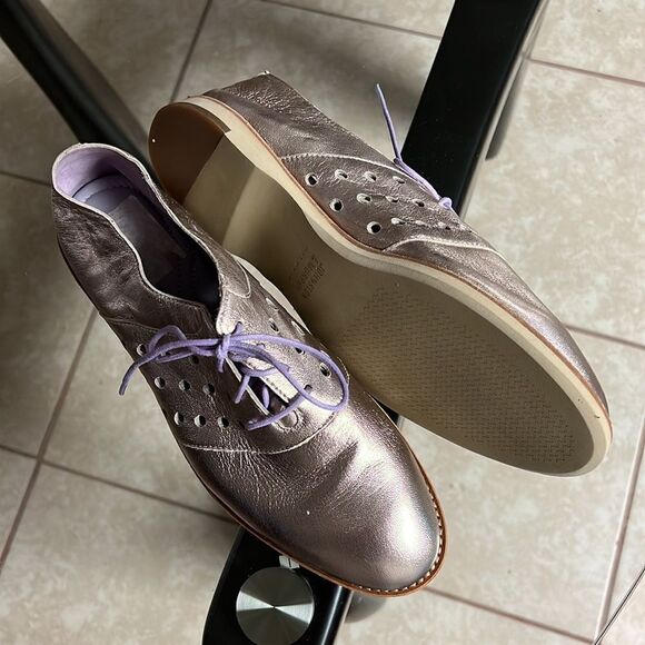 Johnston & Murphy lilac metallic leather soft moccasins Sz 8,5 new - Picture 5 of 11